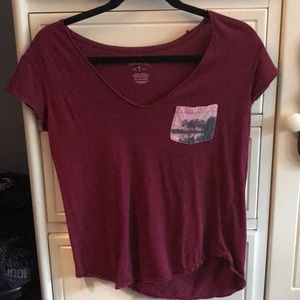 Maroon American Eagle T-shirt